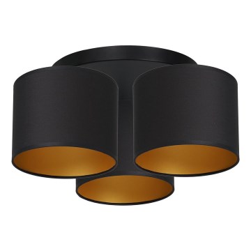 Taklampa ARDEN 3xE27/60W/230V svart/gyllene