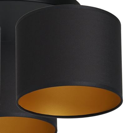 Taklampa ARDEN 3xE27/60W/230V svart/gyllene