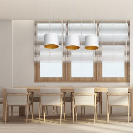 Taklampa på kabel ARDEN 3xE27/60W/230V vit/guld