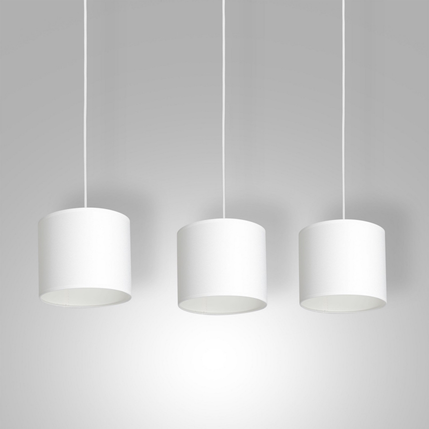 Taklampa på kabel ARDEN 3xE27/60W/230V vit