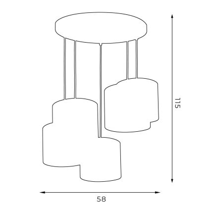 Taklampa på kabel ARDEN 5xE27/60W/230V vit