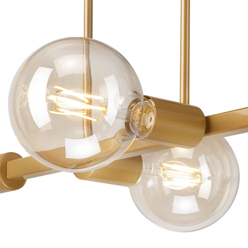 Taklampa på stång ASTRID 4xE27/60W/230V guld