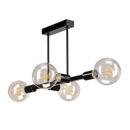 Taklampa på stång ASTRID 4xE27/60W/230V svart