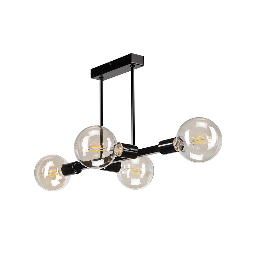 Taklampa på stång ASTRID 4xE27/60W/230V svart