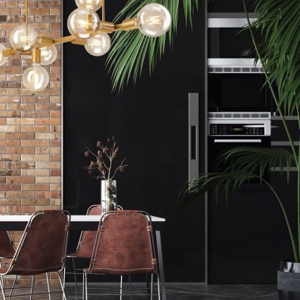 Taklampa på stång ASTRID 8xE27/60W/230V guld