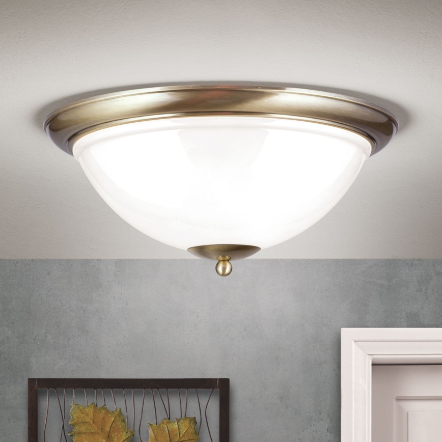 Taklampa AUSTRIAN OLD LAMP 3xE27/60W/230V diameter 50 cm brons/vit