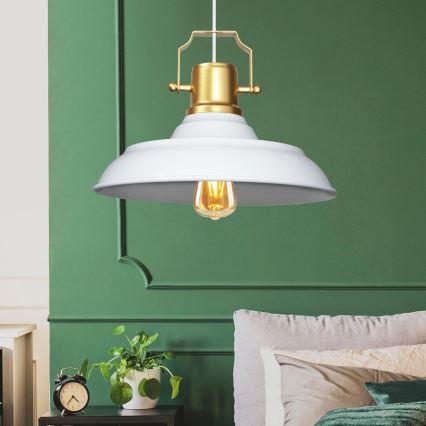 Taklampa AYD 1xE27/40W/230V vit/guld