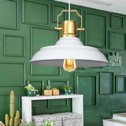 Taklampa AYD 1xE27/40W/230V vit/guld