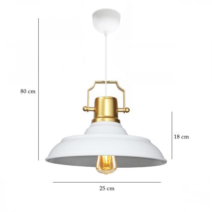 Taklampa AYD 1xE27/40W/230V vit/guld