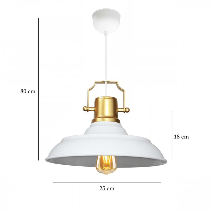 Taklampa AYD 1xE27/40W/230V vit/guld