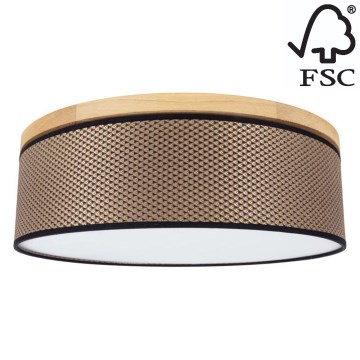 Taklampa BENITA 2xE27/25W/230V diameter 48 cm brun/ek – FSC certifierade
