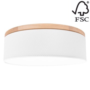 Taklampa BENITA 2xE27/25W/230V diameter 48 cm vit/ek – FSC certifierade