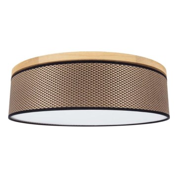 Taklampa BENITA 4xE27/25W/230V diameter 58 cm brun/ek