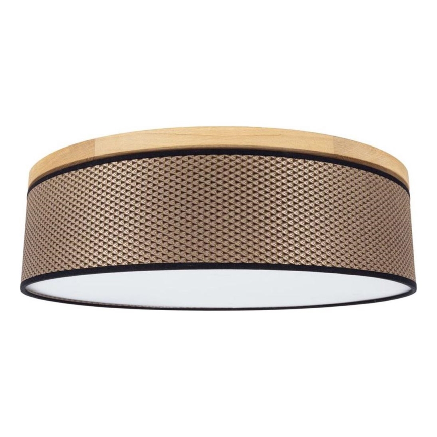 Taklampa BENITA 4xE27/25W/230V diameter 58 cm brun/ek