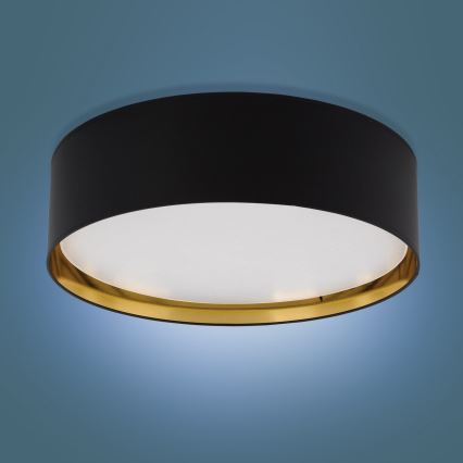 Taklampa  BILBAO 4xE27/15W/230V d. 60 cm svart /gold