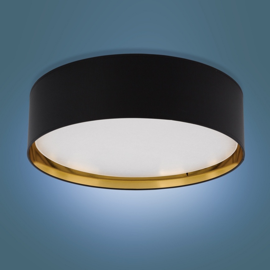 Taklampa  BILBAO 4xE27/15W/230V d. 60 cm svart /gold