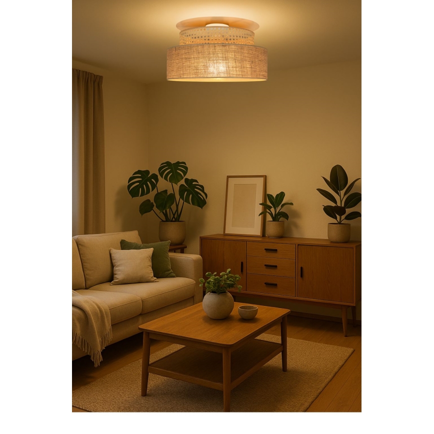Taklampa BOHO 1xE27/60W/230V beige