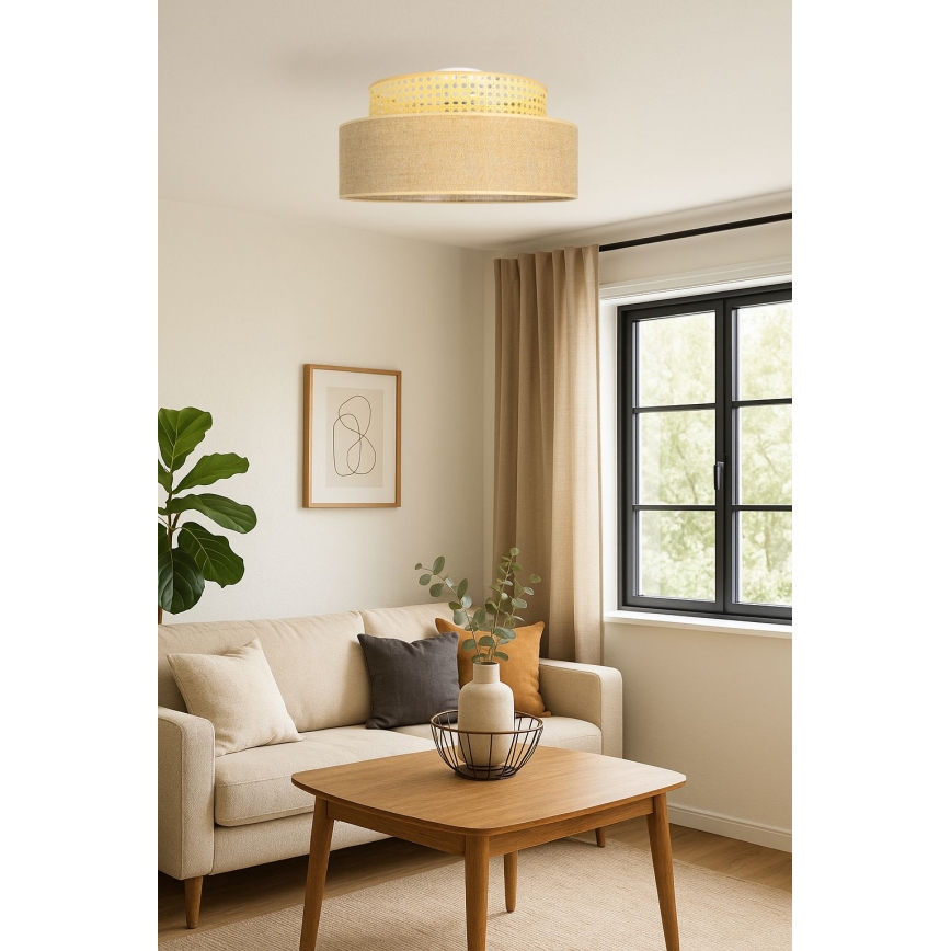 Taklampa BOHO 1xE27/60W/230V beige