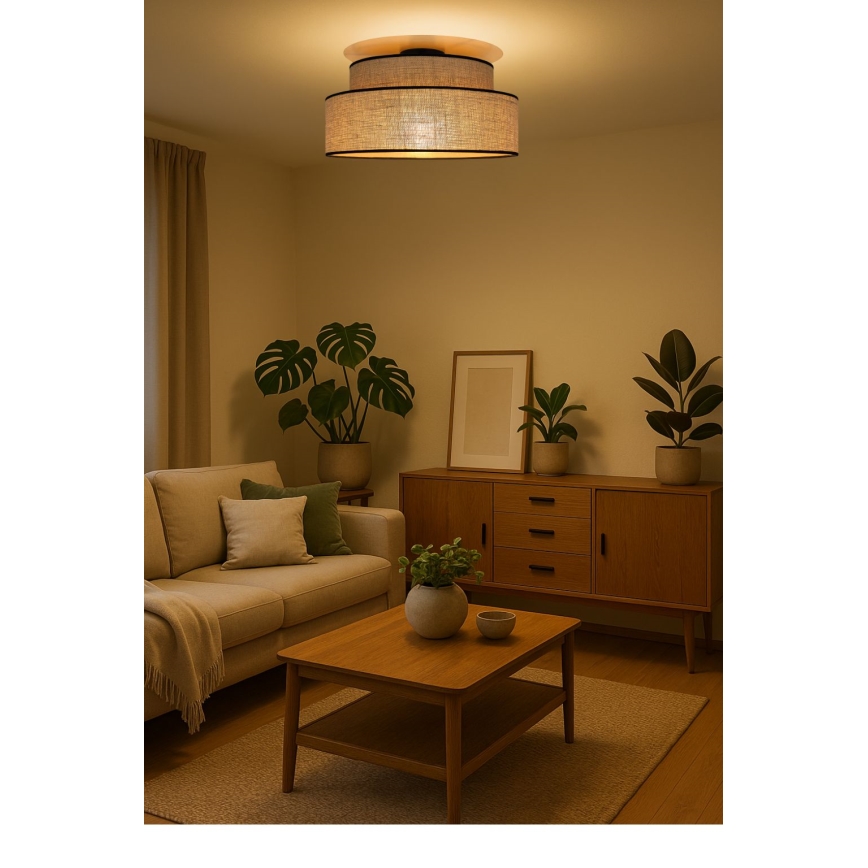 Taklampa BOHO 1xE27/60W/230V beige