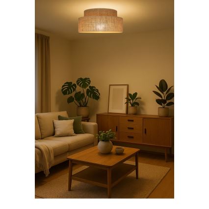 Taklampa BOHO 1xE27/60W/230V beige