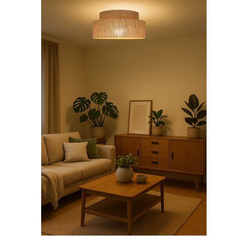 Taklampa BOHO 1xE27/60W/230V beige