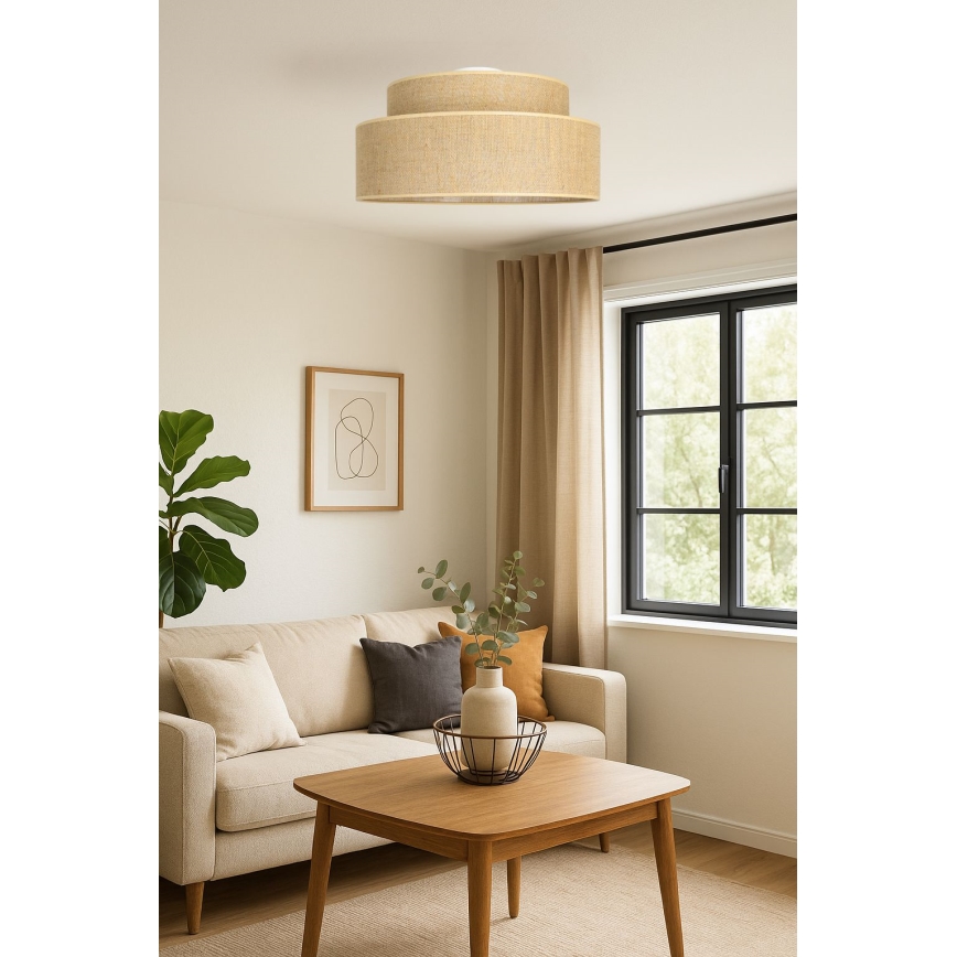 Taklampa BOHO 1xE27/60W/230V beige