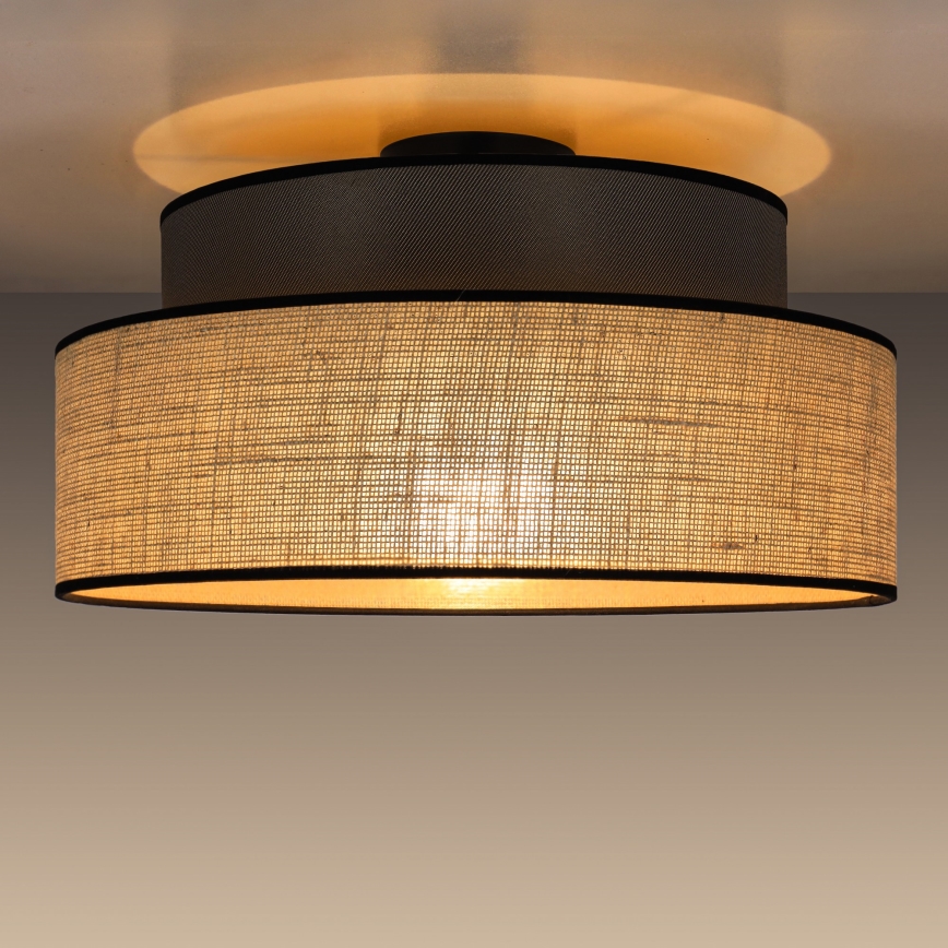 Taklampa BOHO 1xE27/60W/230V brun/beige