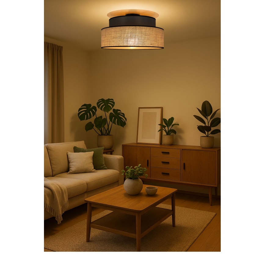 Taklampa BOHO 1xE27/60W/230V brun/beige