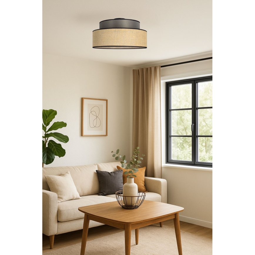 Taklampa BOHO 1xE27/60W/230V brun/beige