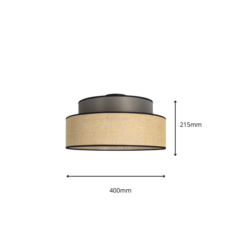 Taklampa BOHO 1xE27/60W/230V brun/beige