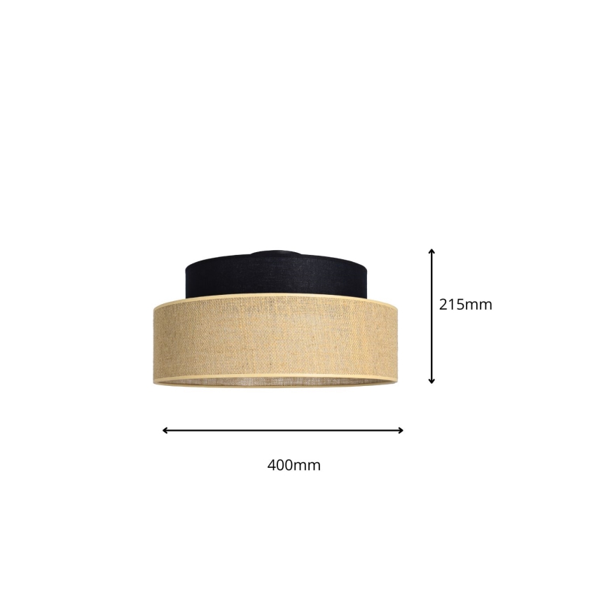 Taklampa BOHO 1xE27/60W/230V svart/beige