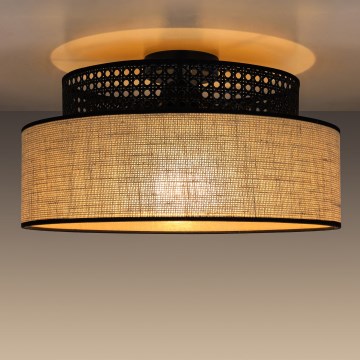 Taklampa BOHO 1xE27/60W/230V svart/beige