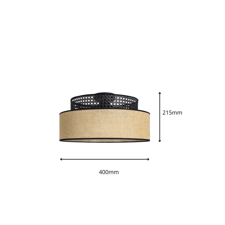Taklampa BOHO 1xE27/60W/230V svart/beige