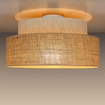 Taklampa BOHO 1xE27/60W/230V vit/beige