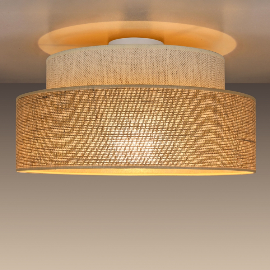Taklampa BOHO 1xE27/60W/230V vit/beige