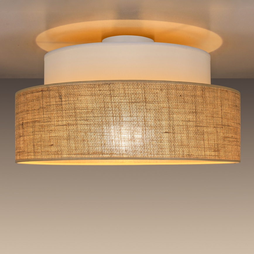 Taklampa BOHO 1xE27/60W/230V vit/beige
