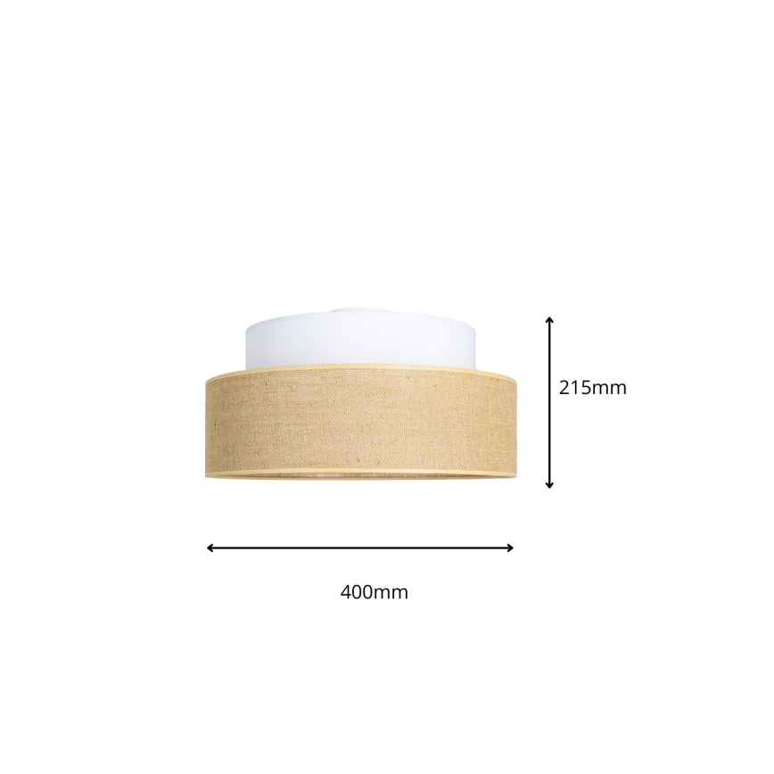 Taklampa BOHO 1xE27/60W/230V vit/beige