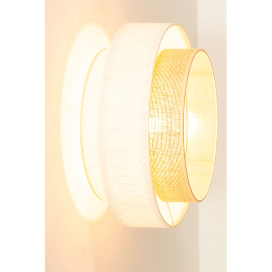 Taklampa BOHO 1xE27/60W/230V Ø 40 cm vit/jute