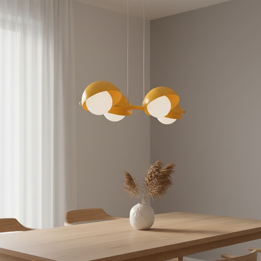 Taklampa BOOM med kabel 4xG9/8W/230V orange