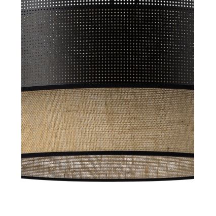 Taklampa BORHO 1xE27/60W/230V Ø 40 cm svart/jute