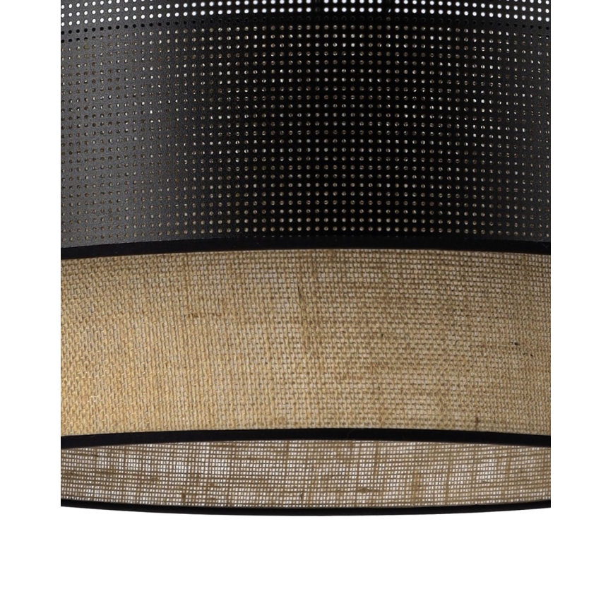 Taklampa BORHO 1xE27/60W/230V Ø 40 cm svart/jute