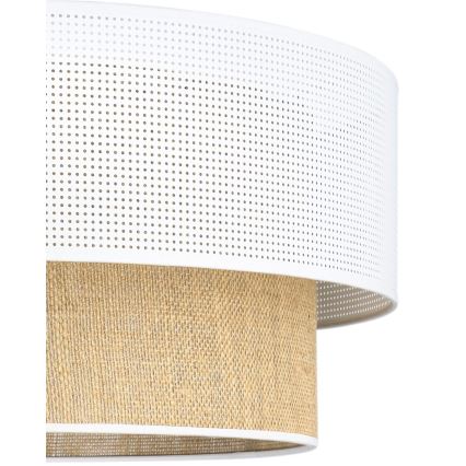 Taklampa BORHO 1xE27/60W/230V Ø 40 cm vit/jute