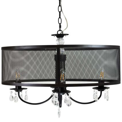 Kedjelampa BRESSO 4xE14/12W/230V svart