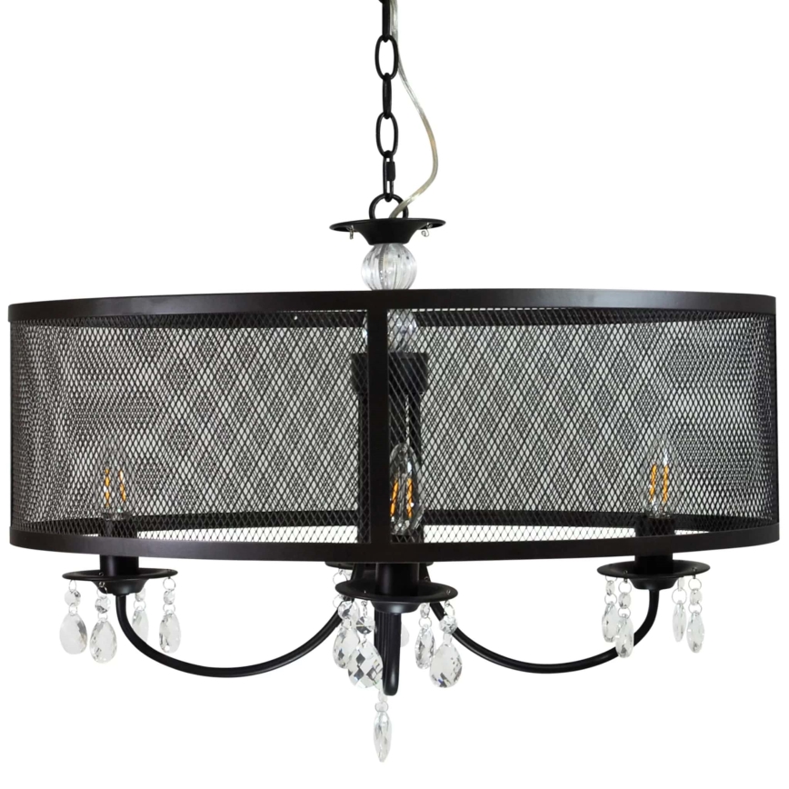 Kedjelampa BRESSO 4xE14/12W/230V svart
