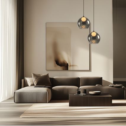 Taklampa BRIN 1xG9/15W/230V rökgrå