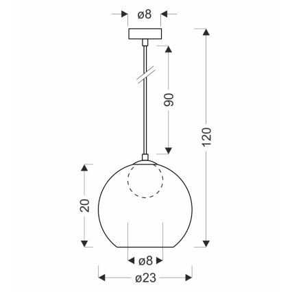 Taklampa BRIN 1xG9/15W/230V rökgrå