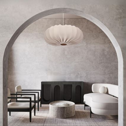 Taklampa CAFEE 1xE27/40W/230V Ø 66 cm beige