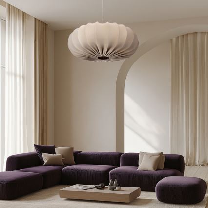 Taklampa CAFEE 1xE27/40W/230V Ø 66 cm beige