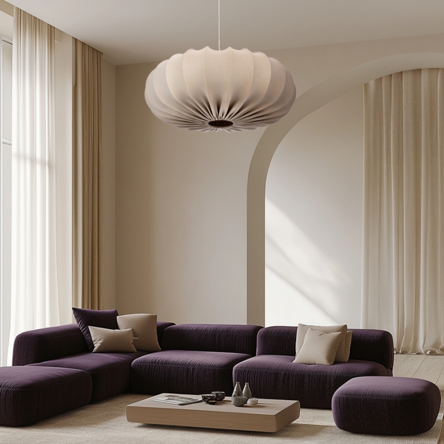 Taklampa CAFEE 1xE27/40W/230V Ø 66 cm beige