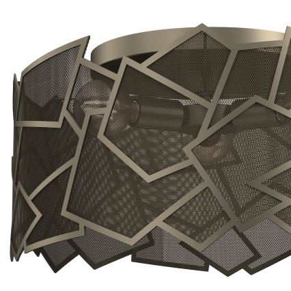 Taklampa CAMO 3xE27/15W/230V guld
